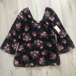 TOBI Floral Long Sleeved Shirt Dress